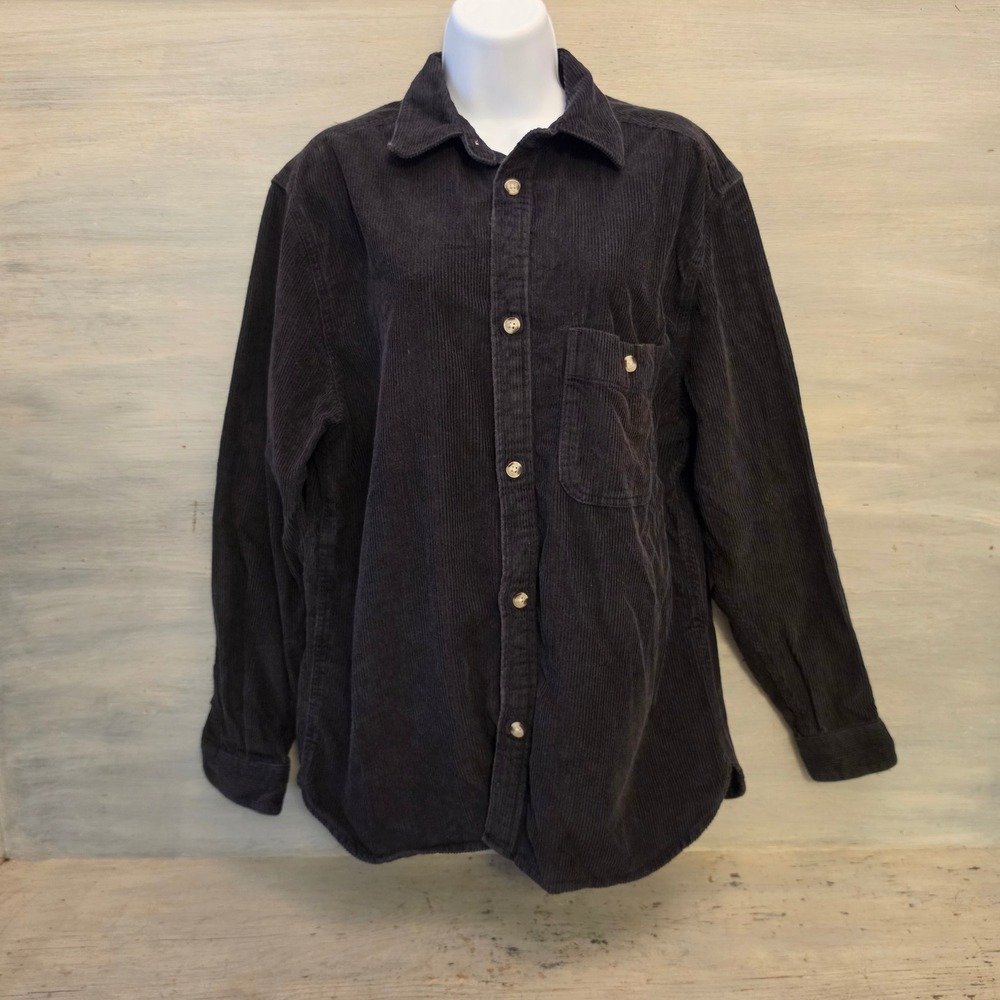 Urban Outfitters 100% Cotton Black Corduroy Button Down Shirt Size SP GC